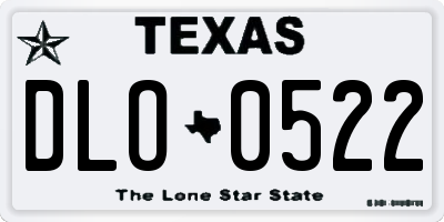 TX license plate DLO0522