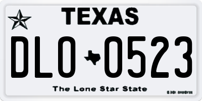 TX license plate DLO0523