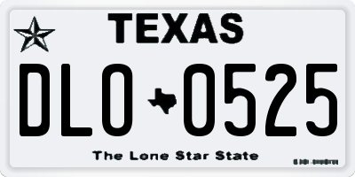 TX license plate DLO0525