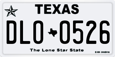 TX license plate DLO0526
