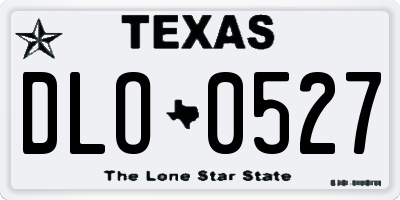 TX license plate DLO0527