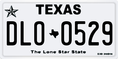 TX license plate DLO0529