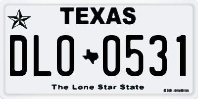 TX license plate DLO0531