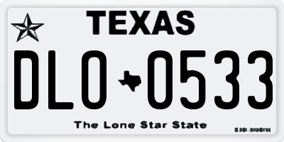 TX license plate DLO0533