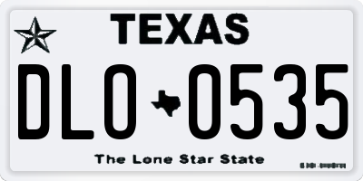 TX license plate DLO0535