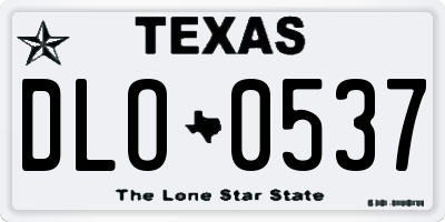 TX license plate DLO0537