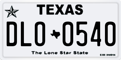 TX license plate DLO0540