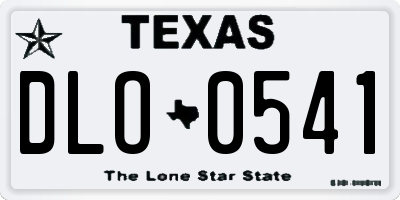 TX license plate DLO0541