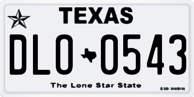 TX license plate DLO0543