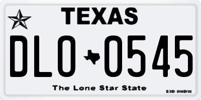 TX license plate DLO0545