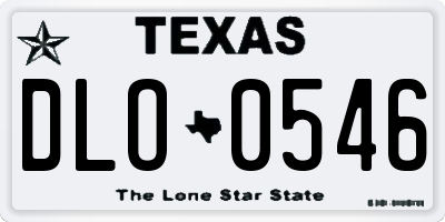 TX license plate DLO0546