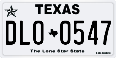 TX license plate DLO0547