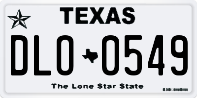 TX license plate DLO0549