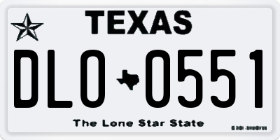 TX license plate DLO0551