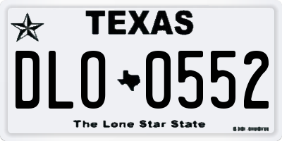 TX license plate DLO0552