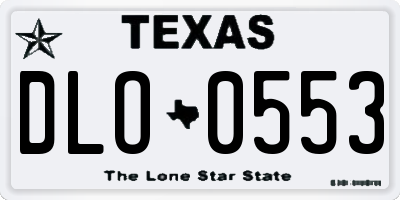 TX license plate DLO0553