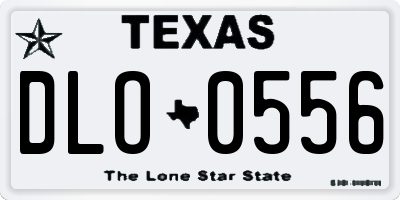 TX license plate DLO0556