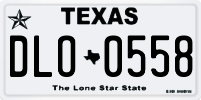 TX license plate DLO0558