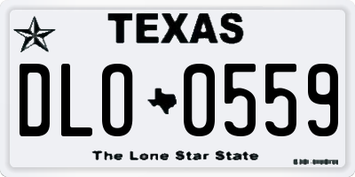 TX license plate DLO0559