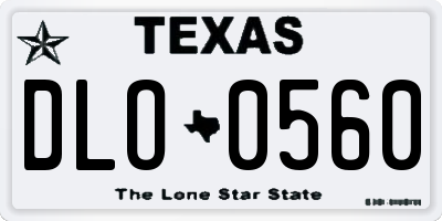 TX license plate DLO0560