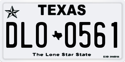 TX license plate DLO0561
