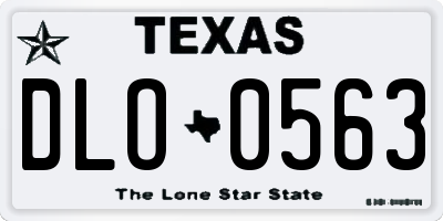 TX license plate DLO0563