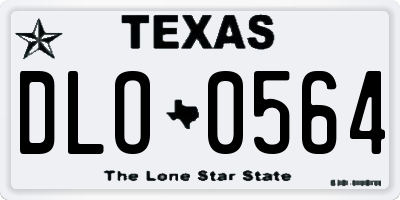 TX license plate DLO0564