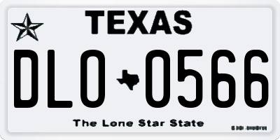 TX license plate DLO0566
