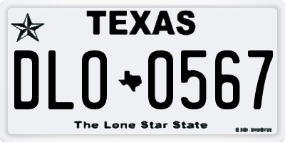 TX license plate DLO0567