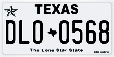 TX license plate DLO0568