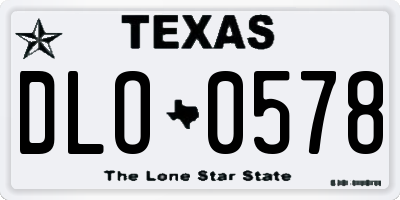 TX license plate DLO0578