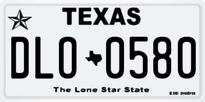 TX license plate DLO0580