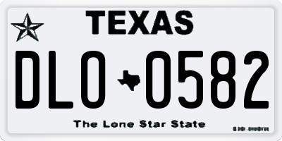 TX license plate DLO0582