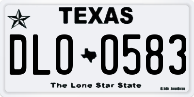 TX license plate DLO0583