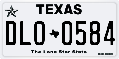 TX license plate DLO0584