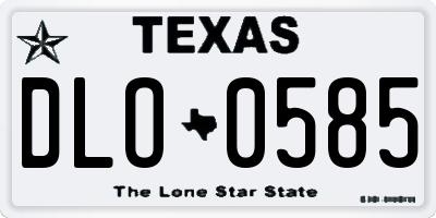 TX license plate DLO0585