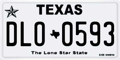 TX license plate DLO0593