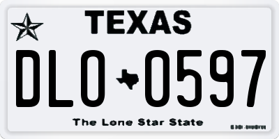 TX license plate DLO0597