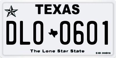 TX license plate DLO0601