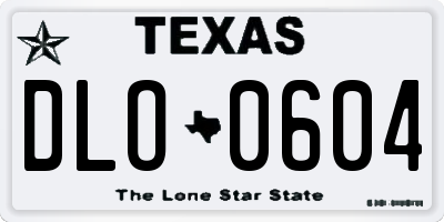 TX license plate DLO0604