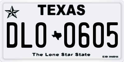 TX license plate DLO0605