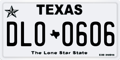 TX license plate DLO0606