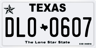 TX license plate DLO0607