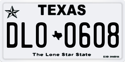 TX license plate DLO0608