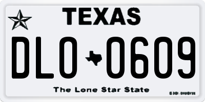 TX license plate DLO0609