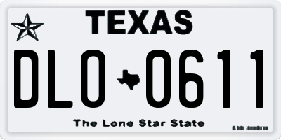 TX license plate DLO0611