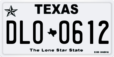 TX license plate DLO0612