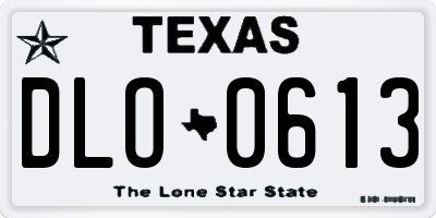 TX license plate DLO0613