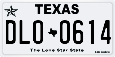 TX license plate DLO0614