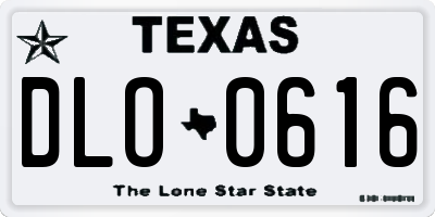 TX license plate DLO0616